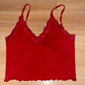 Red Lace Tank Top